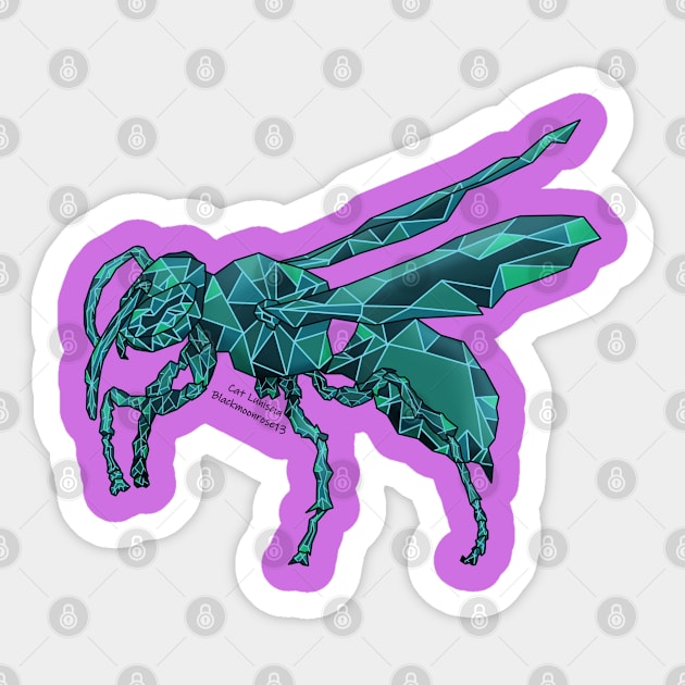 Alexandrite Wasp Green Sticker by Blackmoonrose13